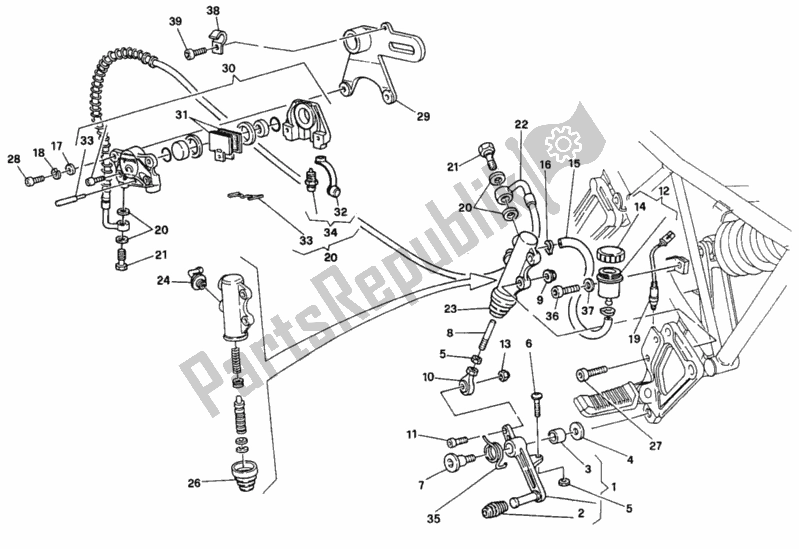 Tutte le parti per il Impianto Frenante Posteriore 016056-024036 del Ducati Supersport 900 SS 1996